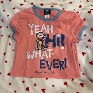 Bobby jack baby tee - size M BRAND NEW “yeah hi whatever” y2k baby tee